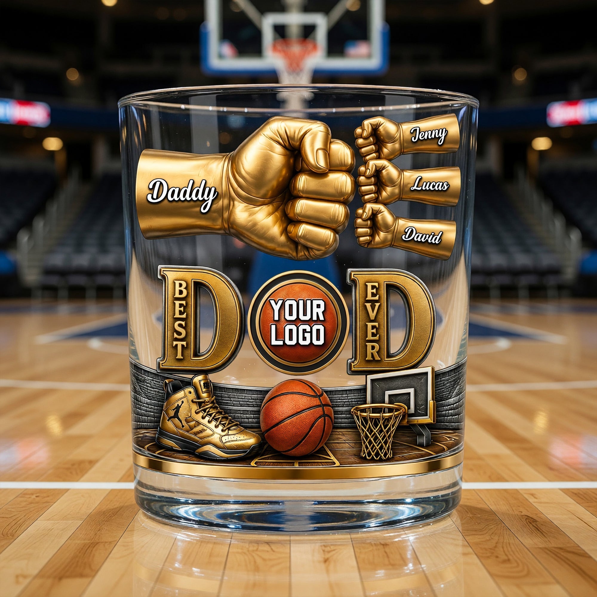 Sport Lover Dad 11oz Round Glass - Personalized Gifts For Dad 03NAQN010626
