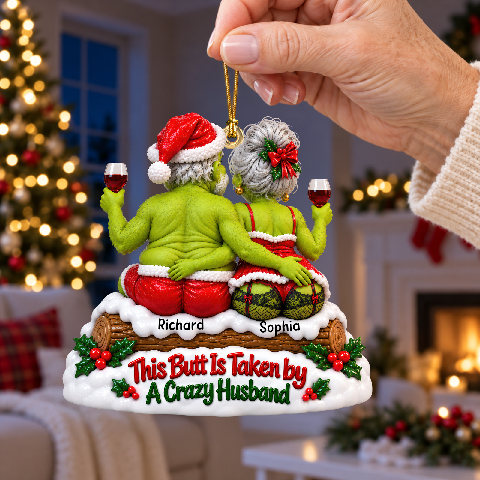 Taken Butt Old Couple Ornament - Personalized Gifts For Couple 06toqn161026