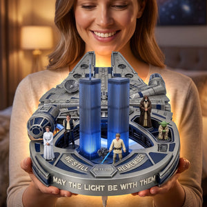 Sci Fi Space Memorial Statue Acrylic Light Box - Personalized Gifts 03haqn270726