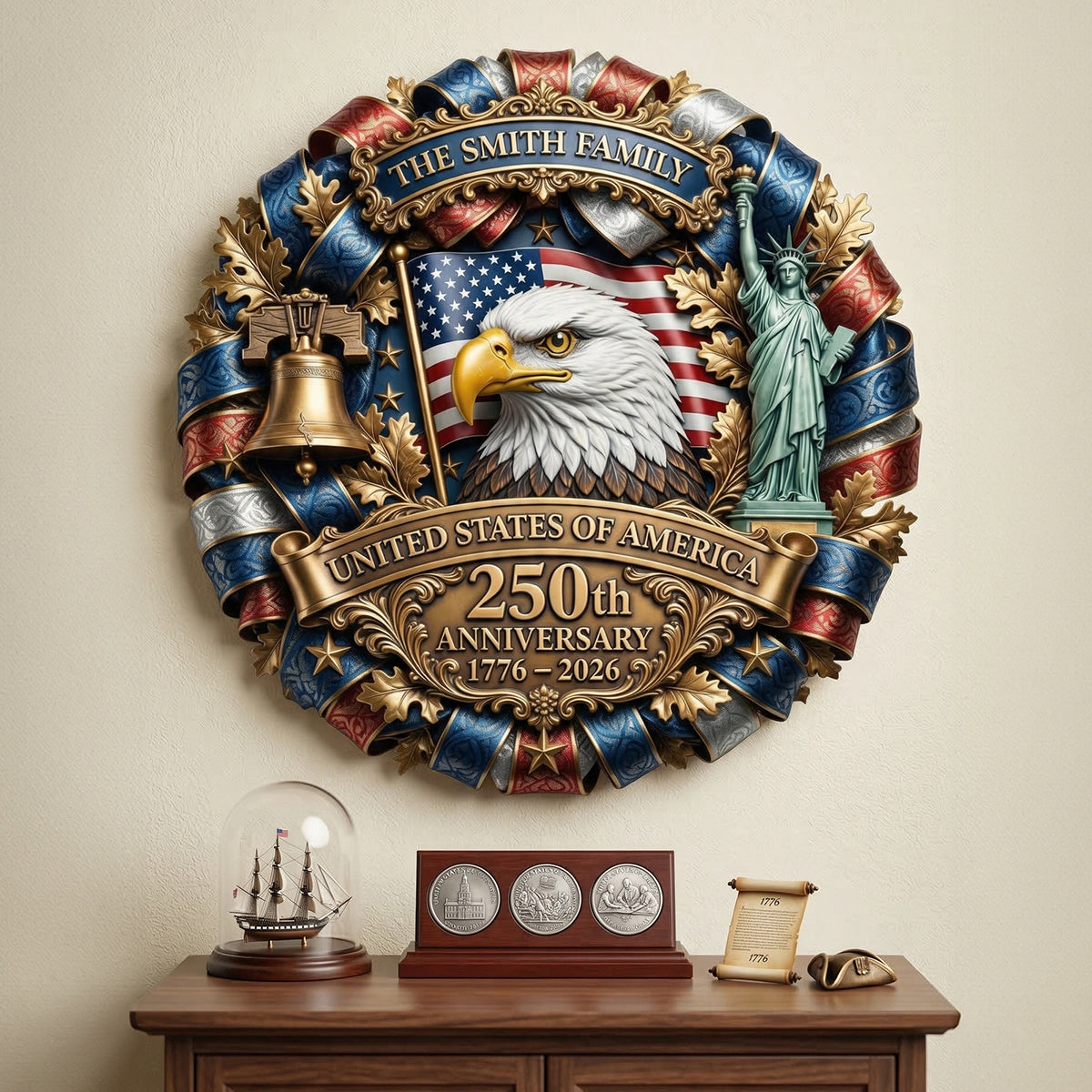 250th Anniversary USA - Personalized Gifts For Patriot Family Metal Sign 01tytn190326 - Metal Signs - GoDuckee