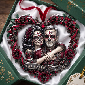 Skull Love Couple Christmas Ornament - Personalized Gift For Couples 05TYTN090926 - Ornament - GoDuckee