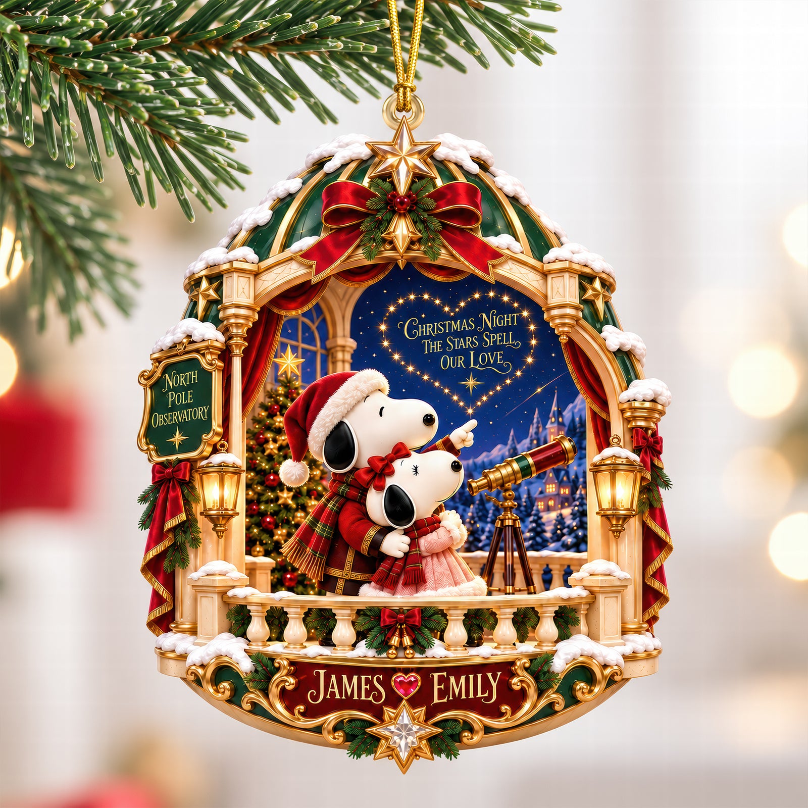 Christmas Night Acrylic Ornament - Personalized Gifts For Couple 07HAQN160926
