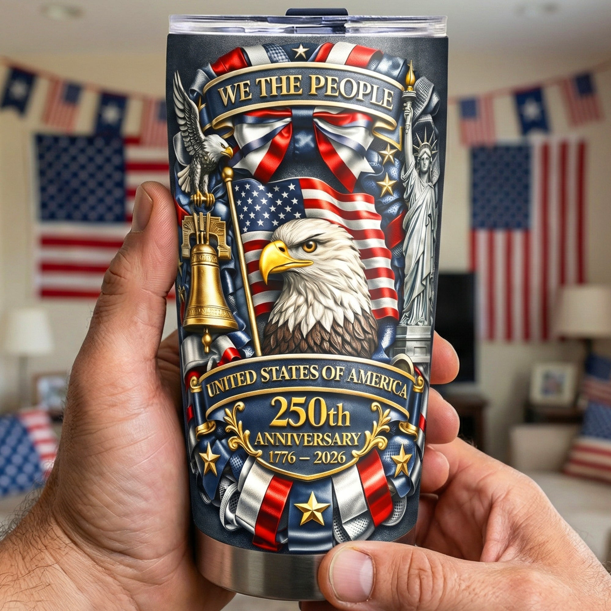 America 250th Anniversary Tumbler - Personalized Gifts 02toqn030326 - Tumbler Cup - GoDuckee