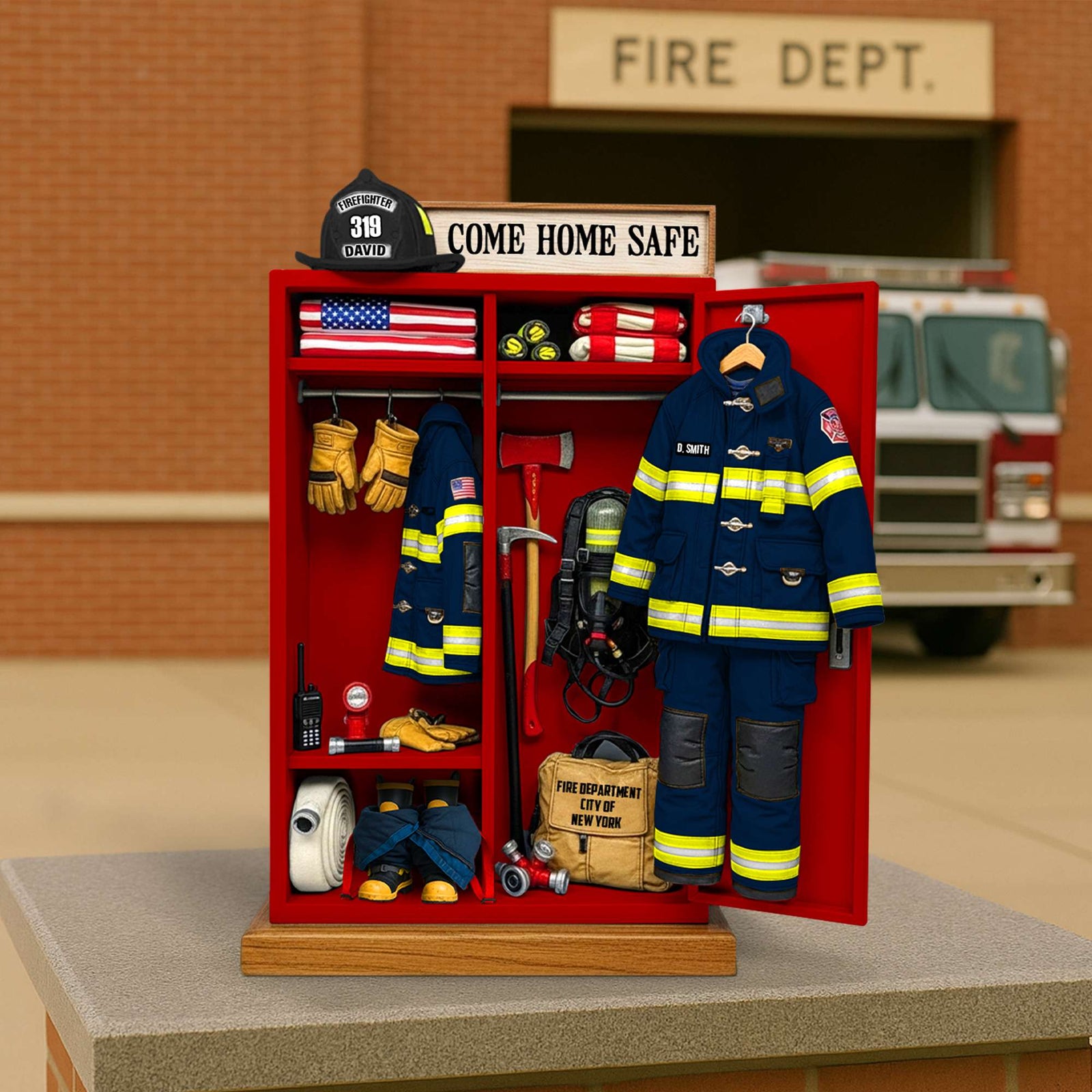 Firefighter’s Gear Locker Acrylic Plaque - Personalized Gifts For Firefighter 04QHTN060625-Homacus