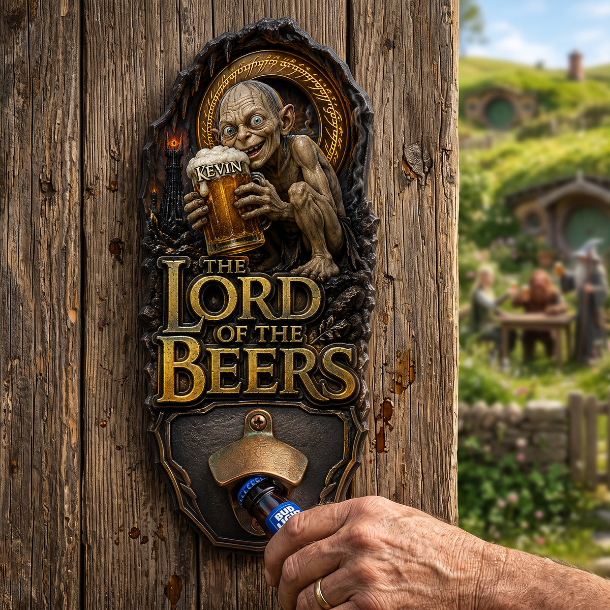 Dark Fantasy Wooden Wall Hanging Bottle Opener - Personalized Gifts 01nata210726