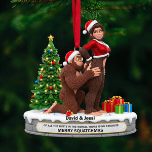 Playful Bigfoot Couple Ornament -  Personalized Christmas Gifts 01OHLU160925
