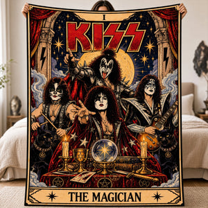 KISS Rock And Roll Tarot Card Blanket  - Personalized Gifts For Music Lovers 07HULU281026