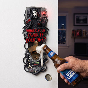 Creepy Wooden Wall Hanging Bottle Opener -  Personalized Gifts For Horror Lovers 02pata210726