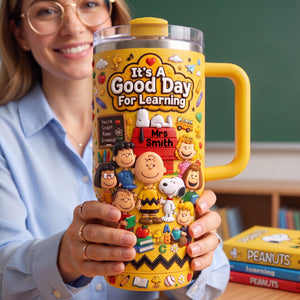 Happy Day Tumbler With Handle - Personalized Gifts For Teacher 07NALU310726