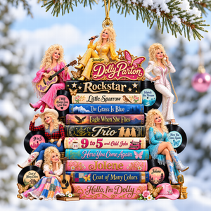 Dolly Parton Music Books Acrylic Christmas Ornament - Personalized Gifts For Music Lovers 02NAQN071026
