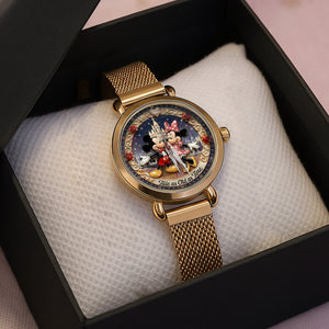 Cute Fairytale Couple Mesh Trap Quartz Watch - Personalized Gift For Couples 04TGLU220126