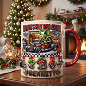 Cute Alphabet Christmas Fun Rat Fink Accent Mug - Persoalized Gifts For Hot Rod Lovers 04patn280926