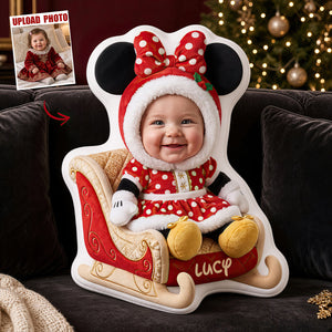 Christmas Baby Sleigh Pillow - Custom Photo Gifts For Kids 02pgdt101026