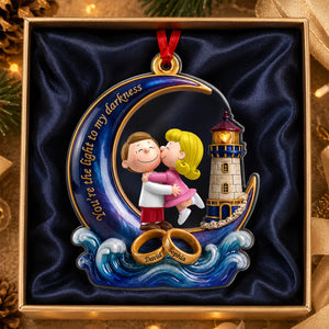 You Are The Light To My Darkness Chirstmas Ornament - Personalized Gifts For Couple 05todh010826