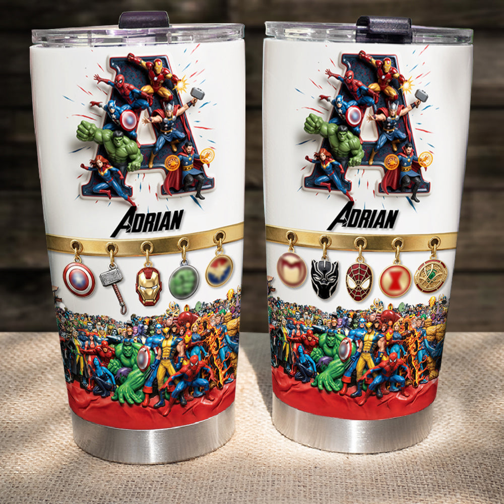 Fearless Guardians Alphabet Initial Letters Tumbler - Personalized Gifts 04hudt150126