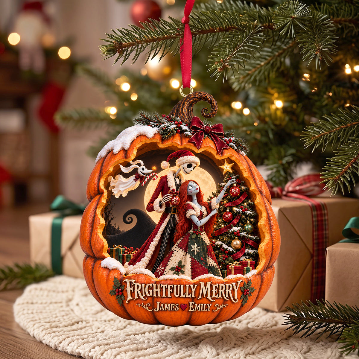 Spooky Couple Acrylic Ornament - Personalized Gifts For Couple 04hatn081026