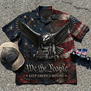 Badass Trucker Keep America Moving Hawaiian Shirt, Personalized Gifts For Trucker 03qhdt260626