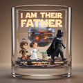 Cosmic Dad and Kids Round Glass - Personalized Gifts For Dad 02nadt250426