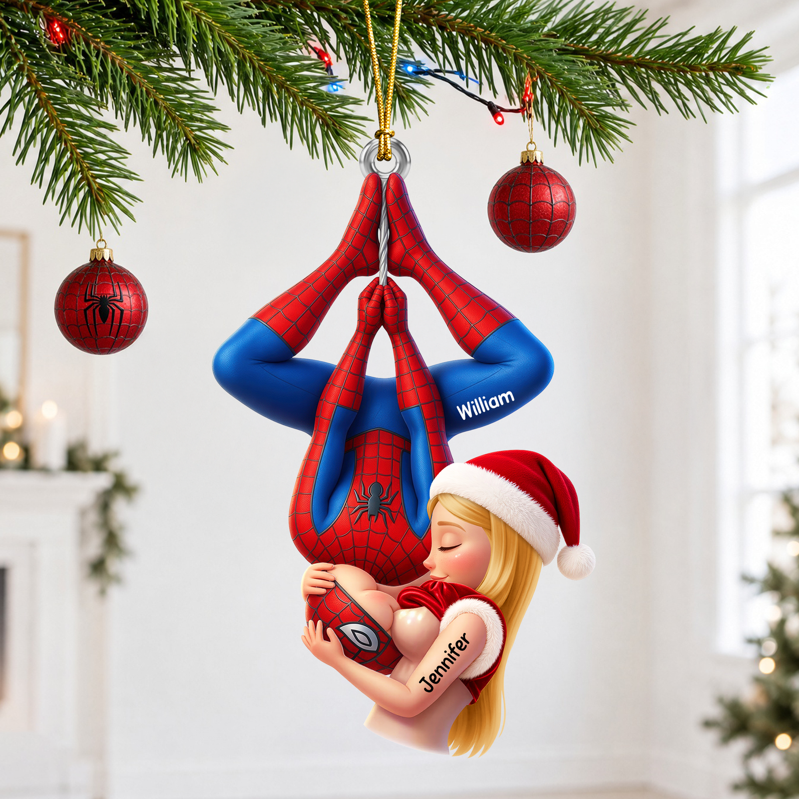Upside Down Naughty Kiss Couple Ornament - Personalized Christmas Gifts For Couple 07huqn211026