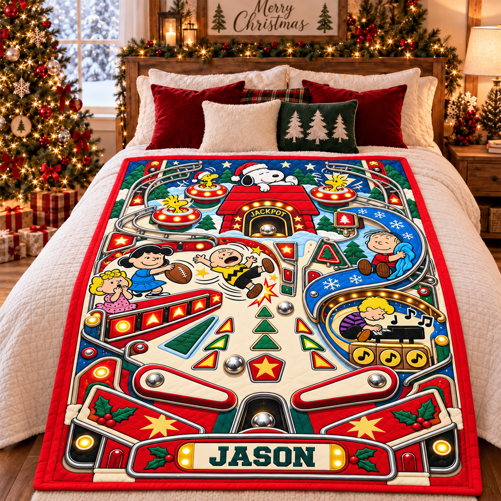 Retro Friends Pinball Adventure Blanket - Personalized Christmas Gifts 06haqn191026