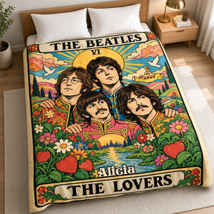The Beatles The Lovers Tarot Card Blanket - Personalized Gift For Rock Lovers 05hudh281026
