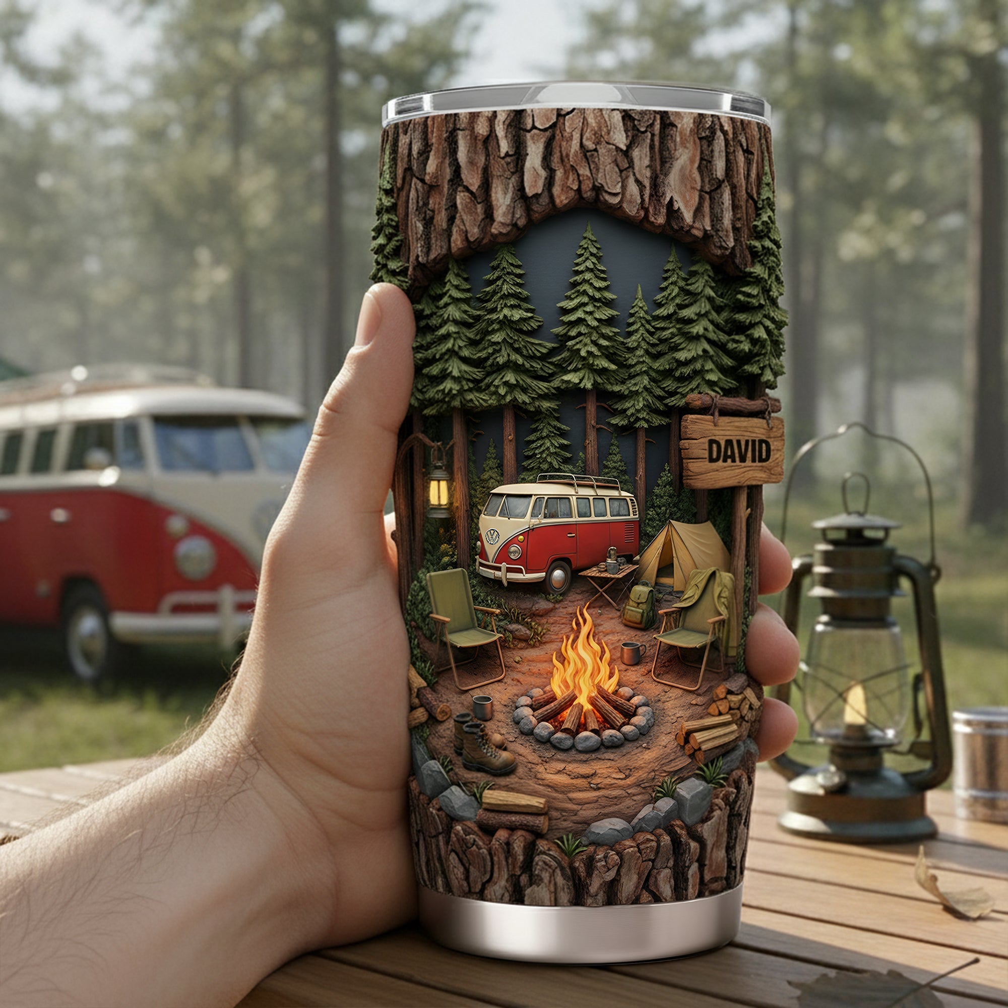 Campfire Adventure 20oz Tumbler - Personalized Gift For Camping Lovers 05KILU301225