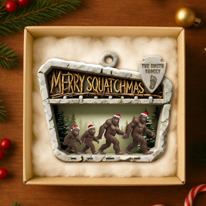 Wild Sasquatch Family Walking Acrylic Ornament - Personalized Gifts For Family 02QHTN301025-Homacus