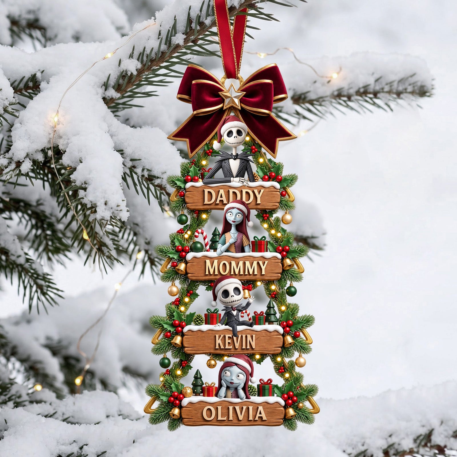 Spooky Family Christmas Ornament - Personalized Gifts For Family 02PATA230926