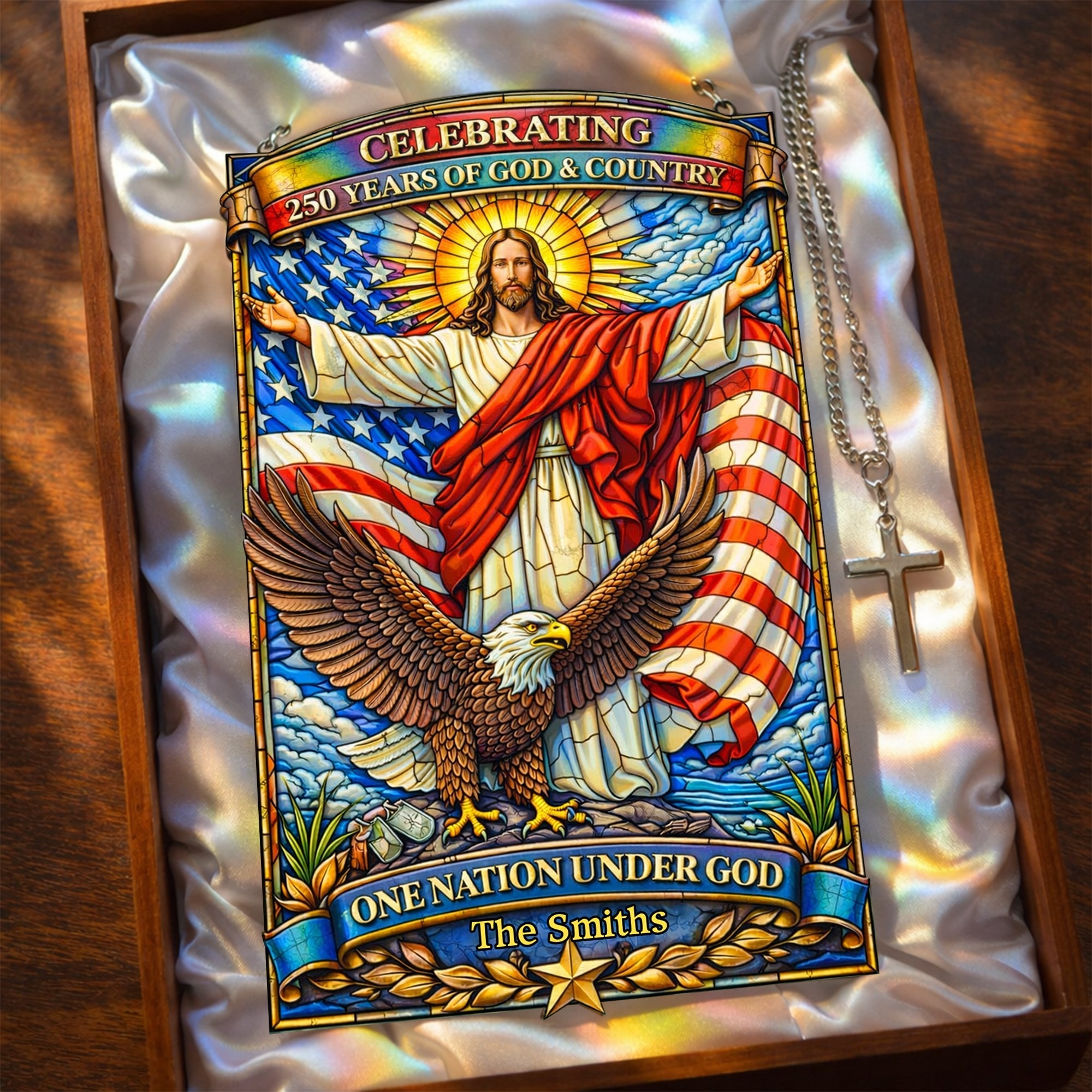 God Blessed America - Celebrated America 250th Anniversary Suncatcher - Personalized Gifts 06tylu040326 - Ornament - GoDuckee