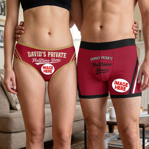 Matching Game Day Couple Men & Women Boxer Briefs - Personalized Gift For Sporty Couples 03HUTN120926