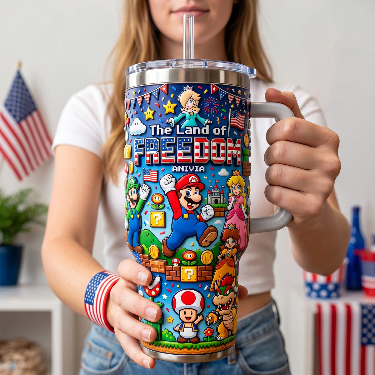 The Land Of Freedom 40oz Tumbler - Personalized Gifts For Patriots 02padh060626
