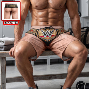 Funny Victory Belt Men's Beach Shorts - Personalized Gifts 02paqn160726