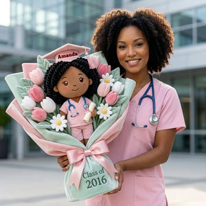 Graduation Nurse Bouquet Pillow  - Custom Photo Gifts For Nurse Pillow 02NALU270326