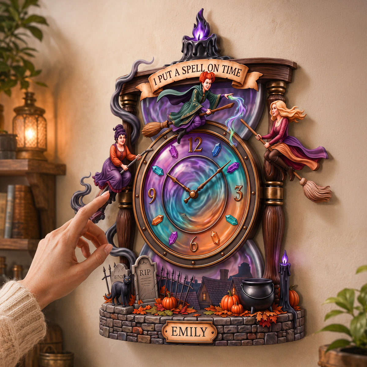 Mystic Spell Acrylic Wall Clock - Personalized Gift For Witch Lovers 03HADH280726