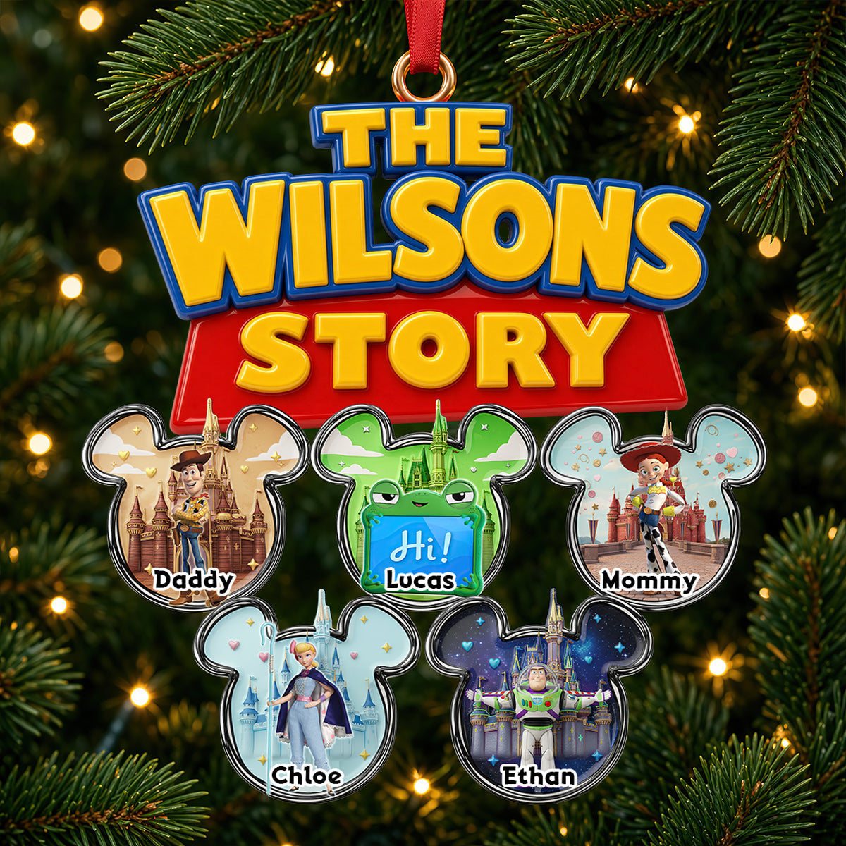 Lovely Characters Acrylic Ornament - Personalized Christmas Gifts For Family 01hudt291026