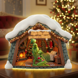 Naughty Green Monster Couple Acrylic Light Box - Personalized Gifts 03OHQN311025