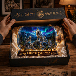 Wolf Dad and Kids Acrylic Plaque - Personalized Gifts For Dad 04tolu280426-Homacus