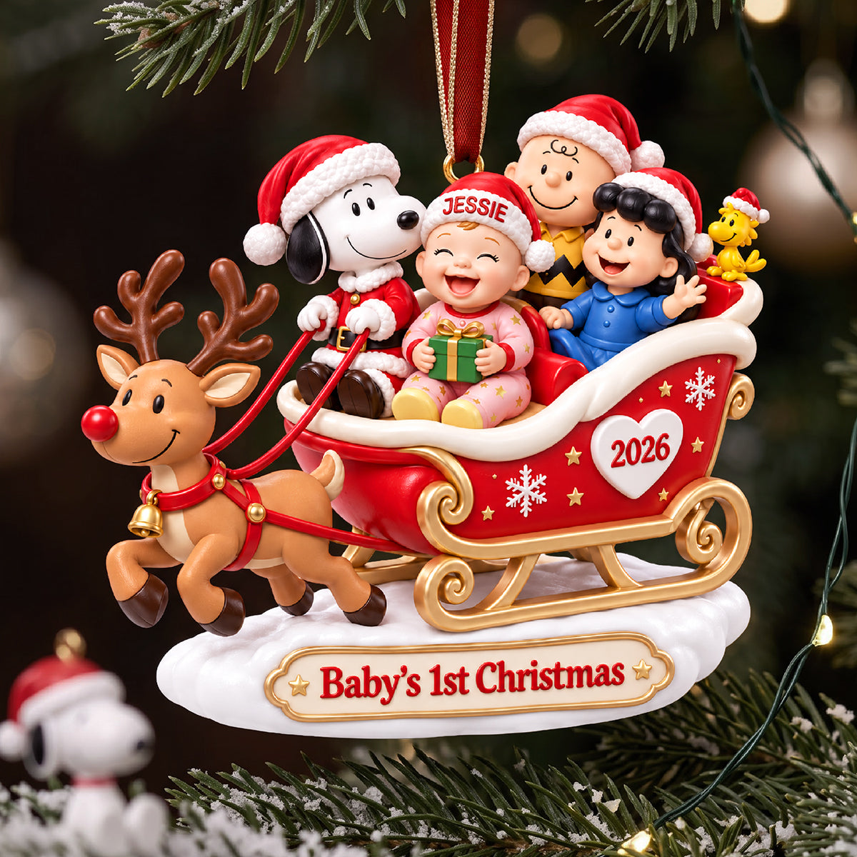 Baby’s First Christmas Sleigh Ornament - Personalized Gifts For Parents 05TYTA151026
