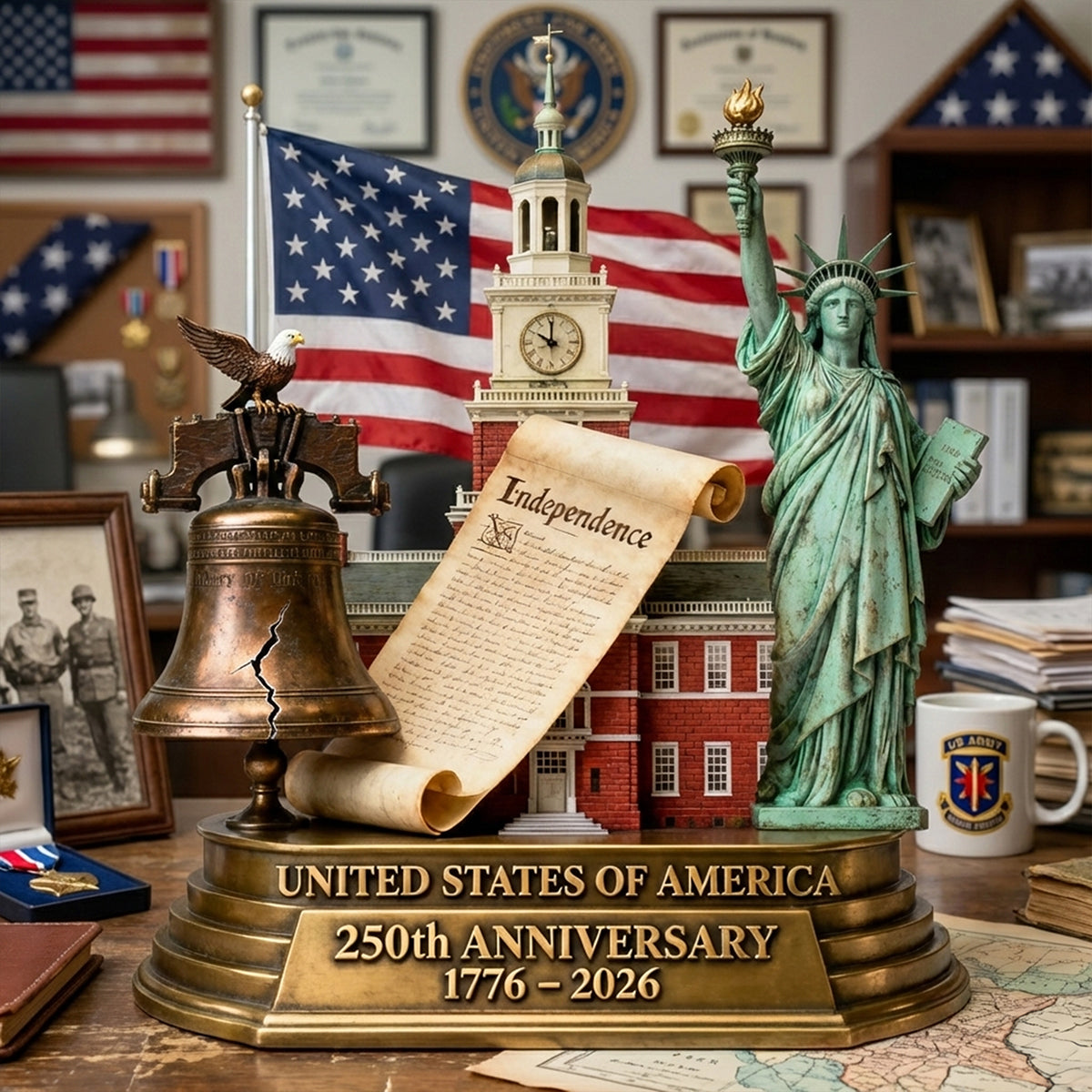250th America Anniversary Acrylic Plaque - Personalized Gifts For Patriots 01kita040226 - Shaped Plaques - GoDuckee
