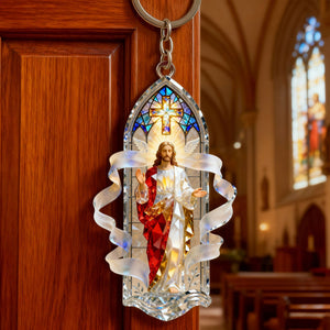 Sacred Light Jesus Keychain - Personalized Gift For Christian 06PALU231225-Homacus