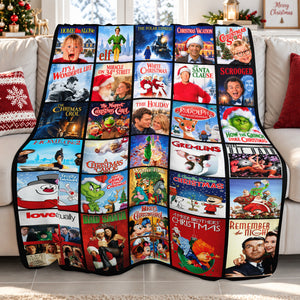 Classic Holiday Screening Blanket - Personalized Christmas Gifts For Movie Lovers 02QHQN011026