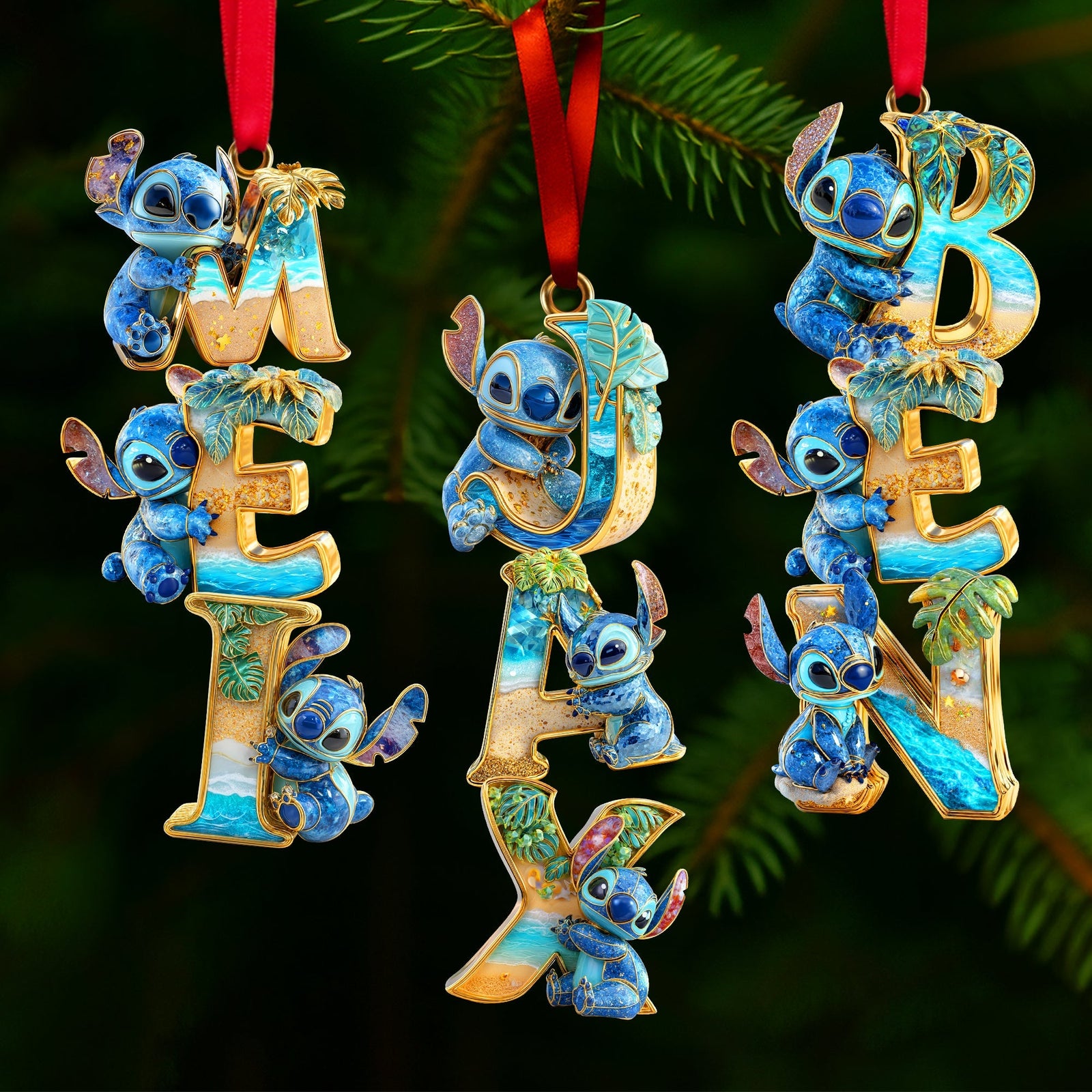 Cute Tropical Alien Ornament - Personalized Christmas Gift 05TGLU271025