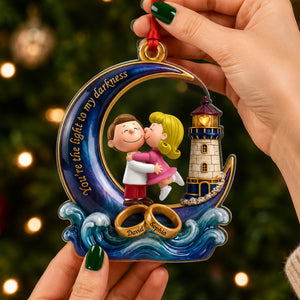 You Are The Light To My Darkness Chirstmas Ornament - Personalized Gifts For Couple 05todh010826