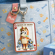 Puppy Card Theme Mom And Kids Keychain - Personalized Gifts For Mother's Day Keychain 03NALU020326-Homacus