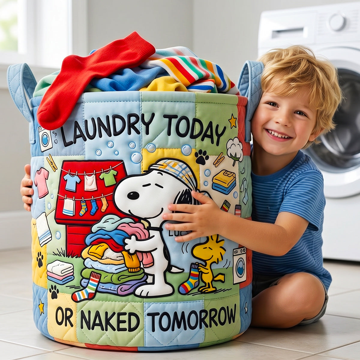 Fun Quilted Laundry Basket Personalized Gifts 03TYDT070726