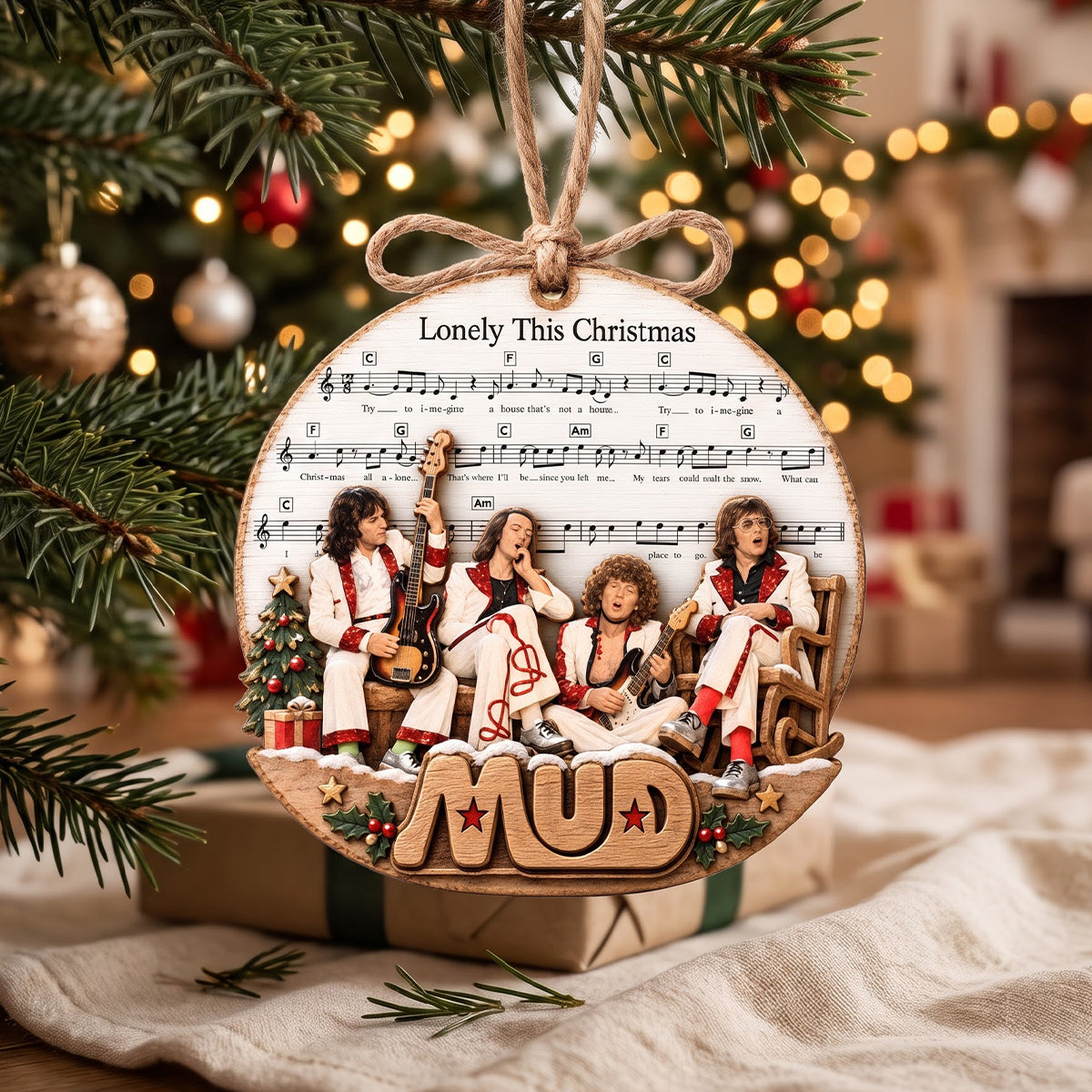 The Mud Glam Rock Legends Ornament - Personalized Christmas Gift For Music Lovers 04HUTN231026