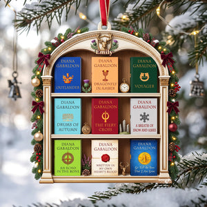 Fantasy Book Shelf Christmas Ornament - Personalized Gifts For Book Lovers 02NATA081026