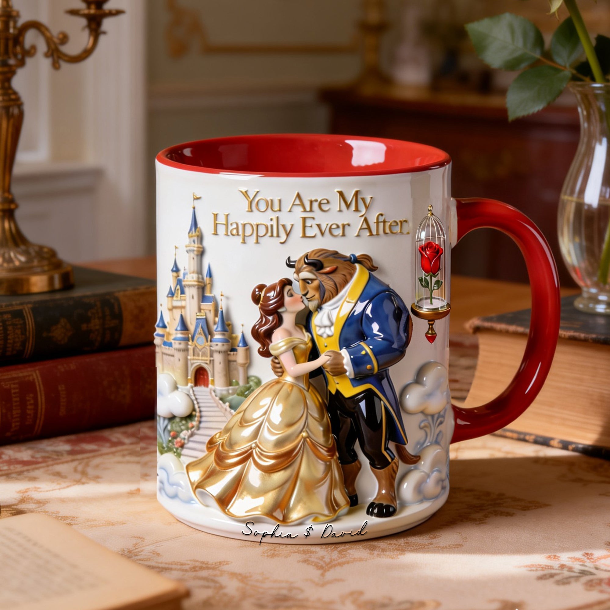 Kissing Fairytale Couple Coffee Mug - Personalized Gift For Couples 01OHLU080126
