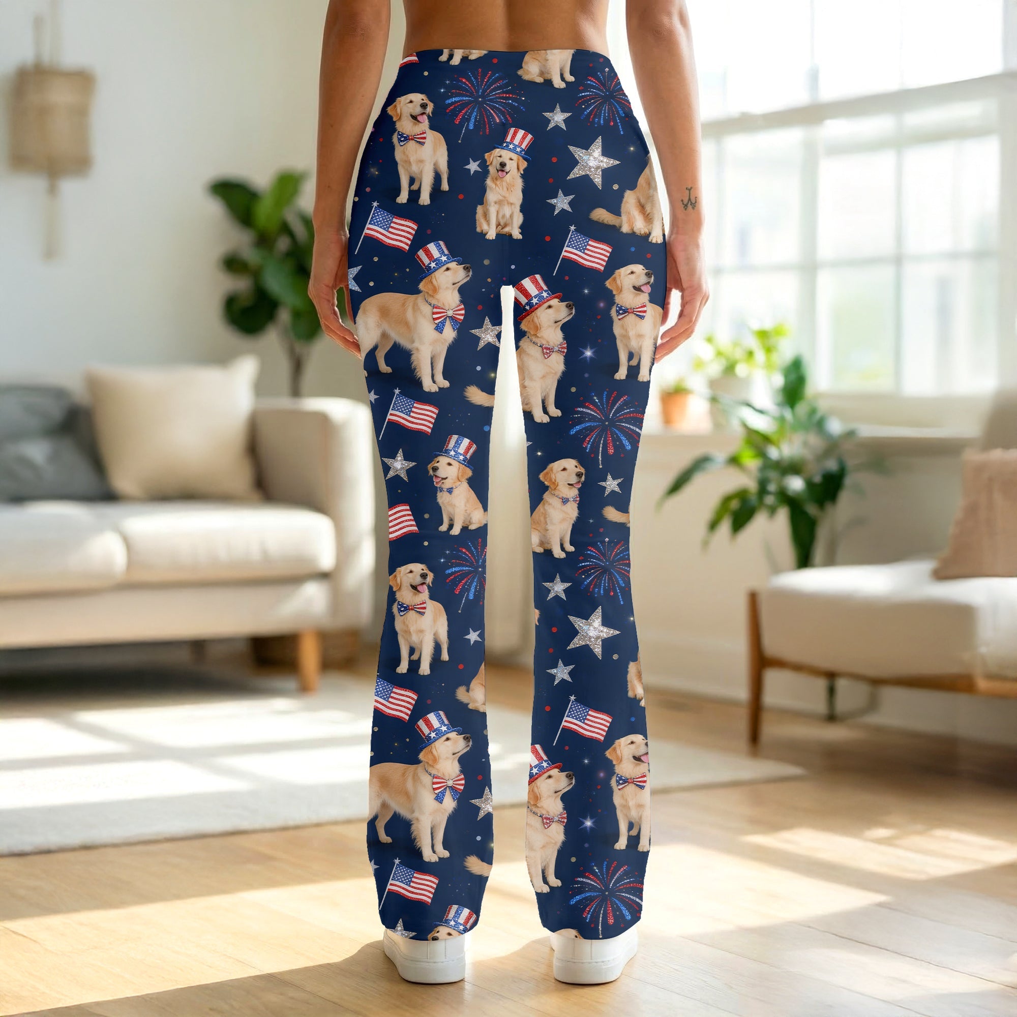 USA 250th Anniversary Flare Leggings - Custom Photo Gifts For Dog Lovers 04pgqn160326 - Shorts and Pants - GoDuckee