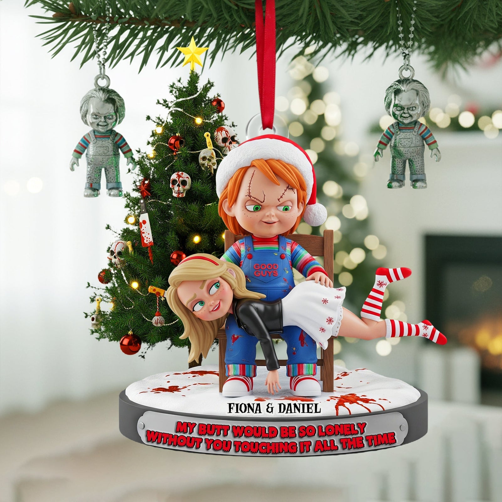 Mischievous Doll Couple Ornament -  Personalized Christmas Gifts 01NALU090925